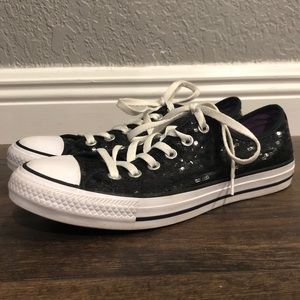 Black Sequin Converse
